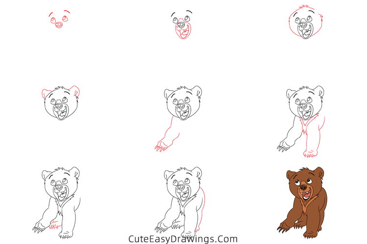 how to draw koda from brother bear - www.cuteeasydrawings.com