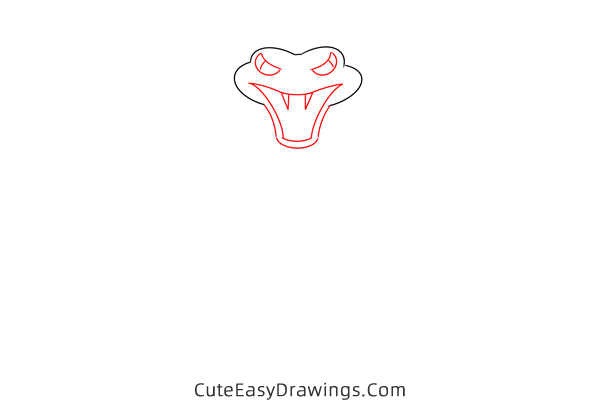 how to draw a cobra - www.cuteeasydrawings.com