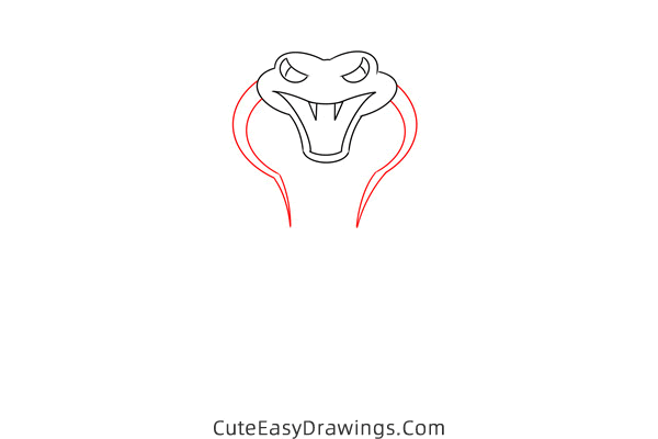 how to draw a cobra - www.cuteeasydrawings.com