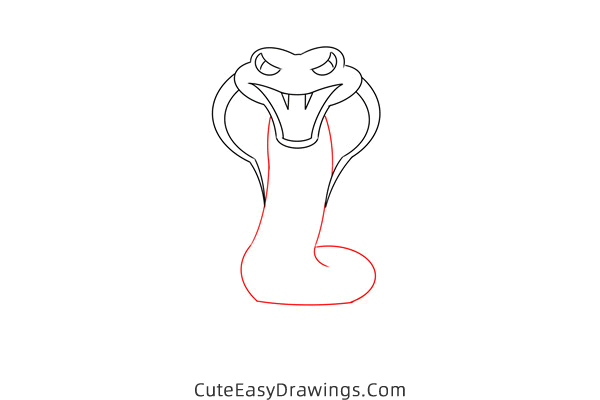 how to draw a cobra - www.cuteeasydrawings.com