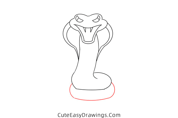 how to draw a cobra - www.cuteeasydrawings.com