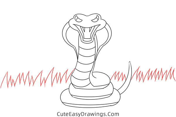 how to draw a cobra - www.cuteeasydrawings.com