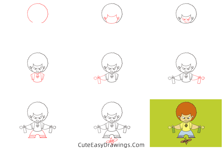 how to draw a boy killing a mosquito - www.cuteeasydrawings.com