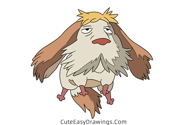how to draw heen from howls moving castle - www.cuteeasydrawings.com