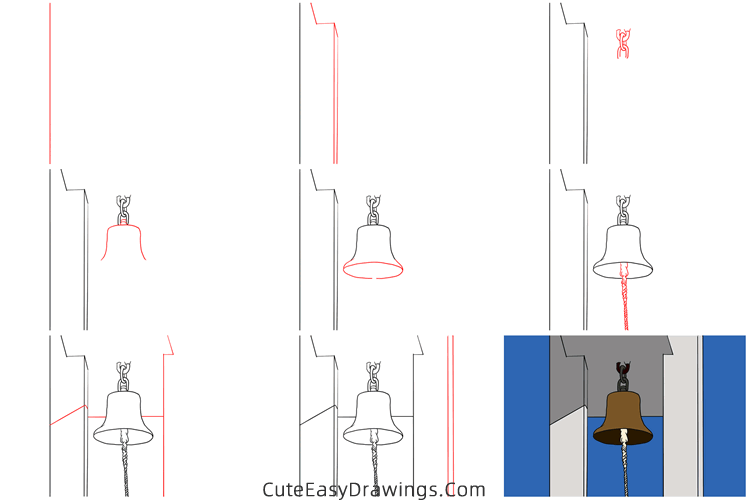how to draw a church bell - www.cuteeasydrawings.com