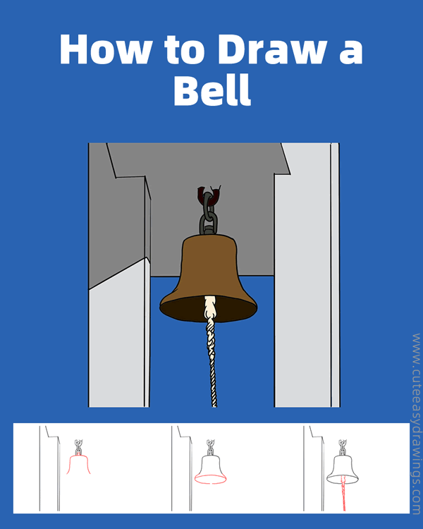 how to draw a church bell - www.cuteeasydrawings.com