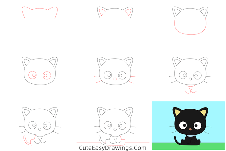 how to draw chococat - www.cuteeasydrawings.com