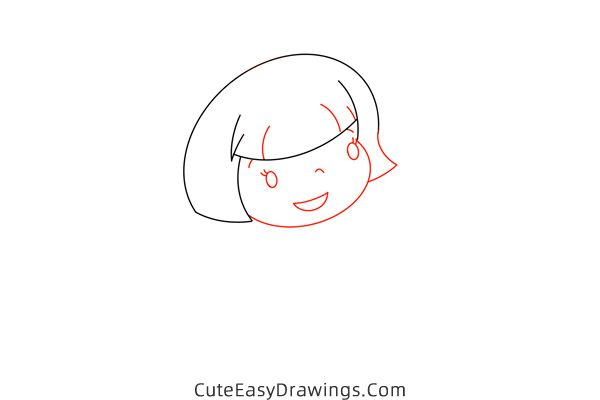 how to draw a girl waving goodbye - www.cuteeasydrawings.com