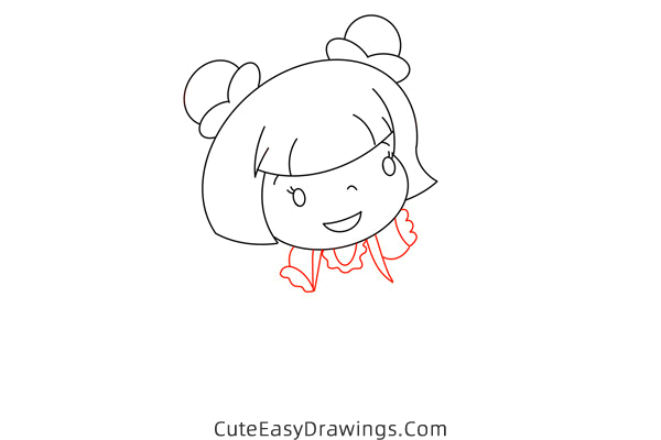 how to draw a girl waving goodbye - www.cuteeasydrawings.com