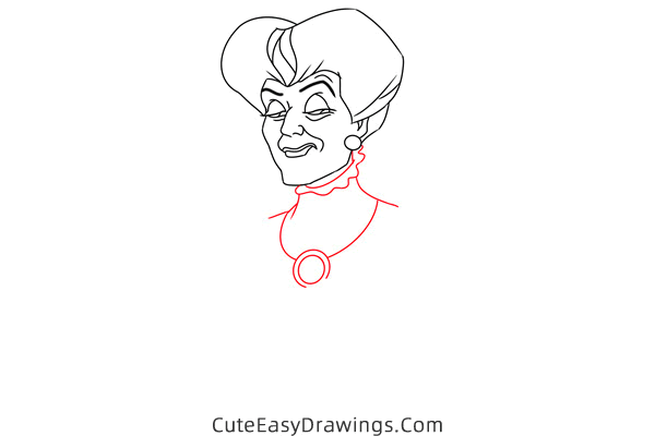 how to draw lady tremaine from cinderella - www.cuteeasydrawings.com