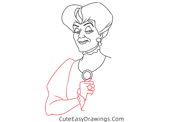 how to draw lady tremaine from cinderella - www.cuteeasydrawings.com