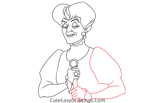 how to draw lady tremaine from cinderella - www.cuteeasydrawings.com