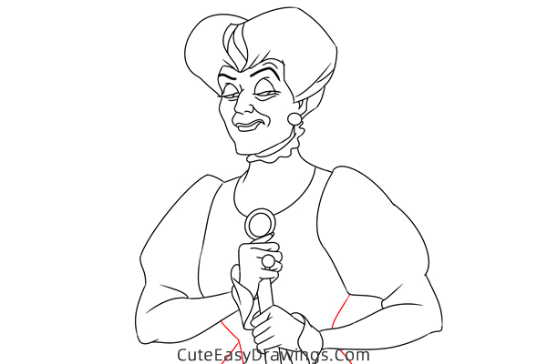 how to draw lady tremaine from cinderella - www.cuteeasydrawings.com