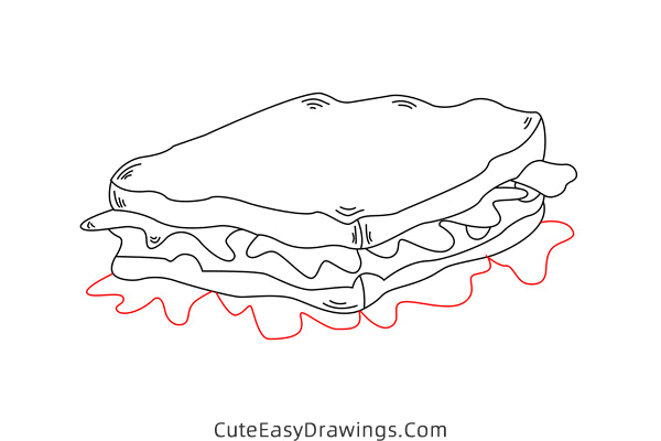 how to draw a sandwich - www.cuteeasydrawings.com