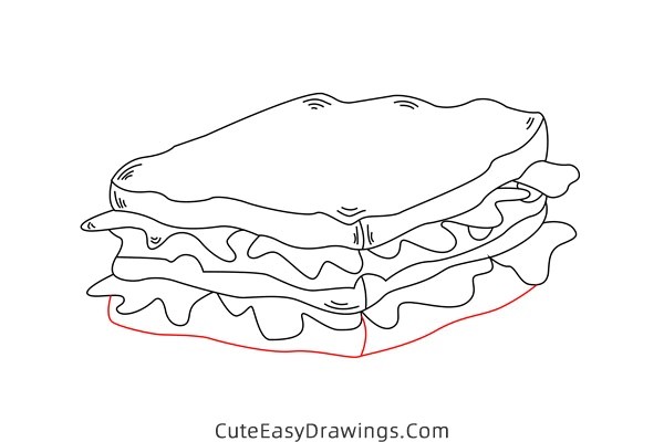 how to draw a sandwich - www.cuteeasydrawings.com