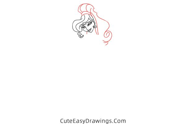 how to draw megara from hercules - www.cuteeasydrawings.com