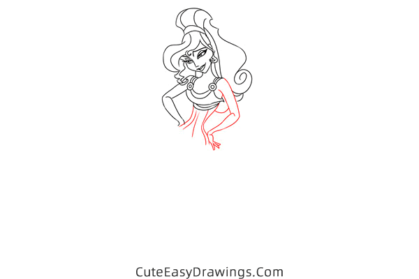 how to draw megara from hercules - www.cuteeasydrawings.com