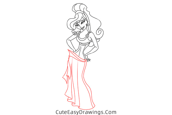 how to draw megara from hercules - www.cuteeasydrawings.com