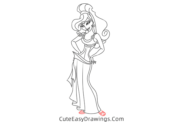 how to draw megara from hercules - www.cuteeasydrawings.com
