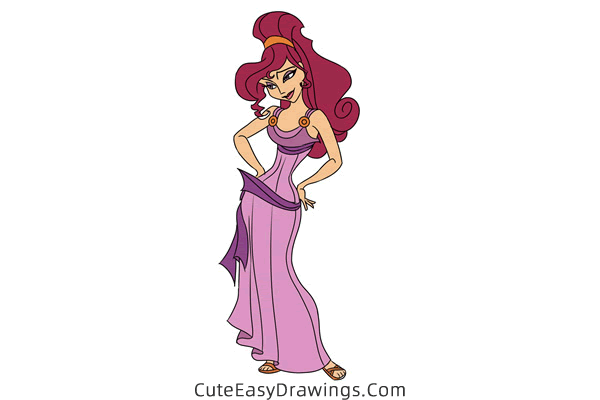 how to draw megara from hercules - www.cuteeasydrawings.com