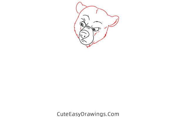 how to draw kenai as a bear - www.cuteeasydrawings.com