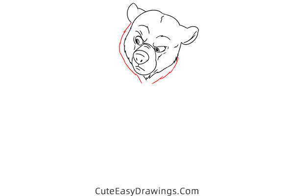 how to draw kenai as a bear - www.cuteeasydrawings.com