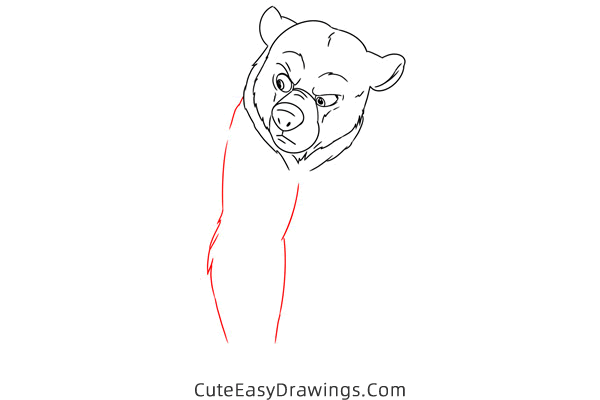 how to draw kenai as a bear - www.cuteeasydrawings.com
