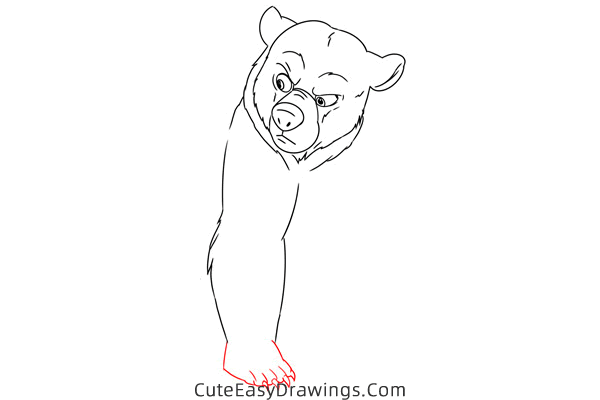how to draw kenai as a bear - www.cuteeasydrawings.com