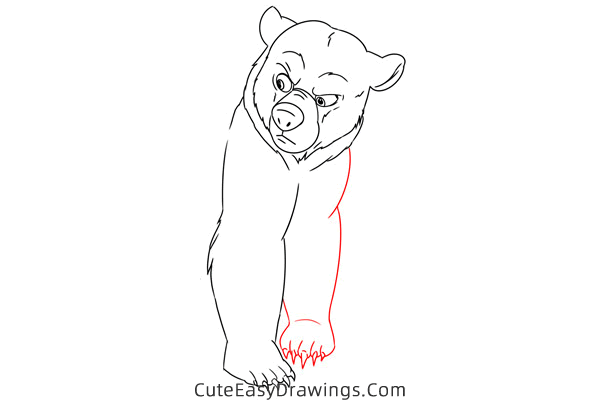 how to draw kenai as a bear - www.cuteeasydrawings.com