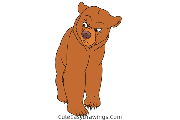 how to draw kenai as a bear - www.cuteeasydrawings.com