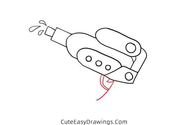 how to draw a water gun - www.cuteeasydrawings.com