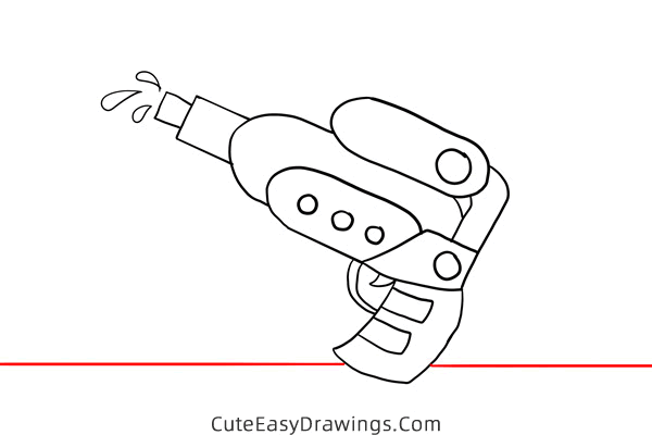 how to draw a water gun - www.cuteeasydrawings.com