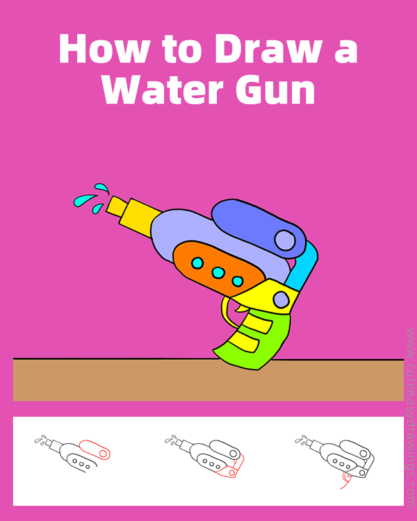 how to draw a water gun - www.cuteeasydrawings.com