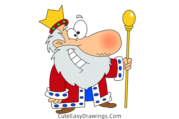 how to draw a king with a big nose - www.cuteeasydrawings.com