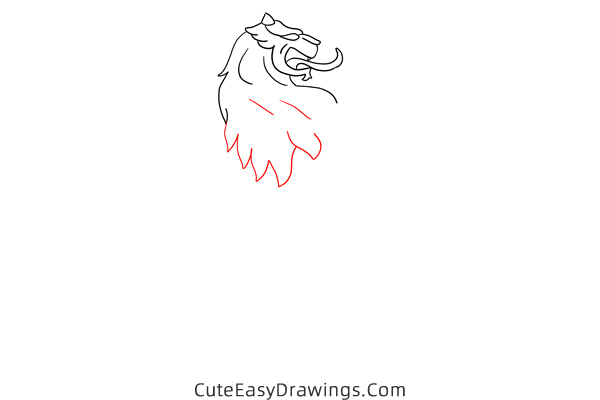 how to draw a lion totem - www.cuteeasydrawings.com