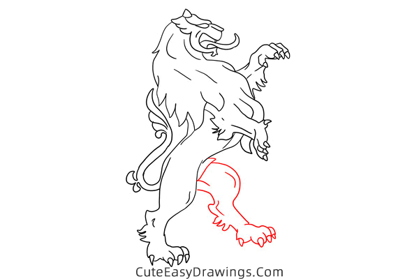 how to draw a lion totem - www.cuteeasydrawings.com