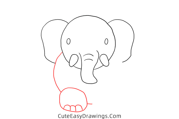 how to draw an elephant easy - www.cuteeasydrawings.com