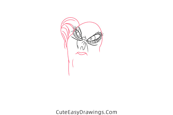 how to draw madame medusa from the rescuers - www.cuteeasydrawings.com