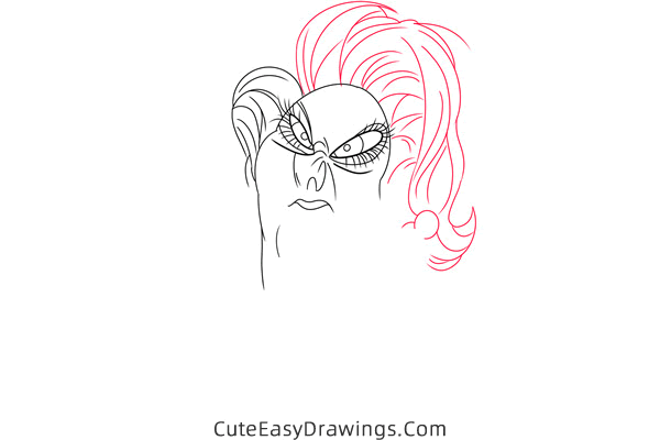 how to draw madame medusa from the rescuers - www.cuteeasydrawings.com
