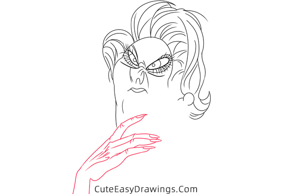 how to draw madame medusa from the rescuers - www.cuteeasydrawings.com