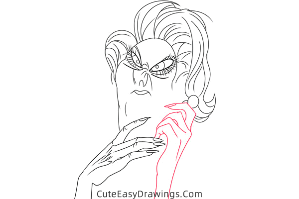 how to draw madame medusa from the rescuers - www.cuteeasydrawings.com