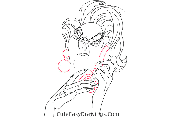 how to draw madame medusa from the rescuers - www.cuteeasydrawings.com