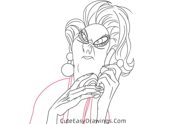 how to draw madame medusa from the rescuers - www.cuteeasydrawings.com