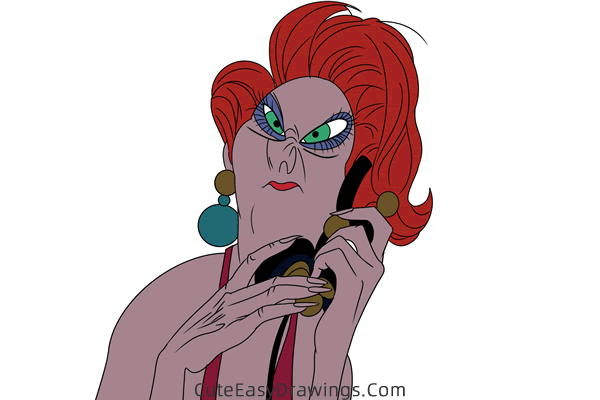 how to draw madame medusa from the rescuers - www.cuteeasydrawings.com