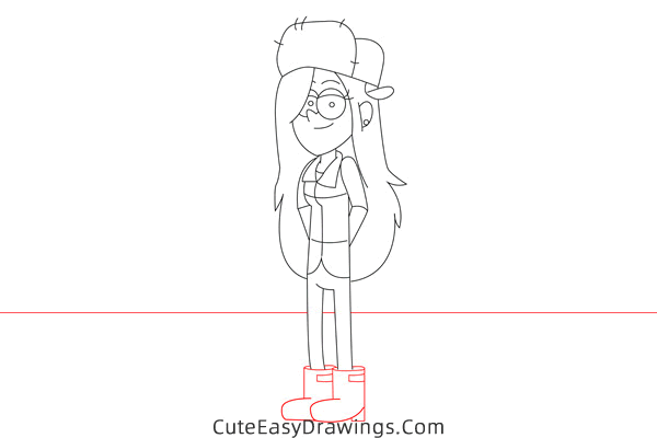 how to draw wendy corduroy from gravity falls - www.cuteeasydrawings.com