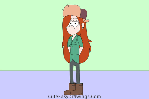 how to draw wendy corduroy from gravity falls - www.cuteeasydrawings.com