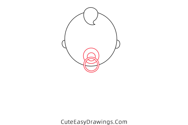 how to draw a baby with a pacifier - www.cuteeasydrawings.com