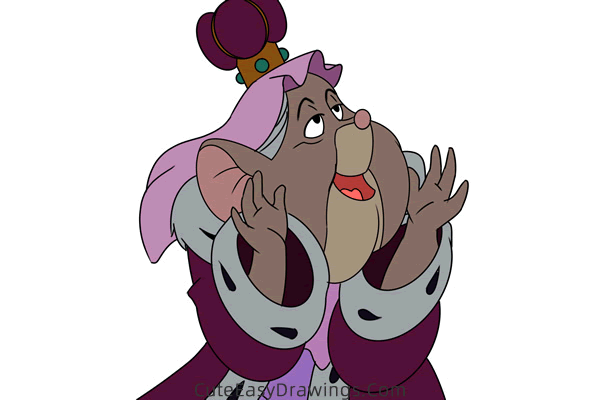 how to draw the mouse queen from the great mouse detective - www.cuteeasydrawings.com