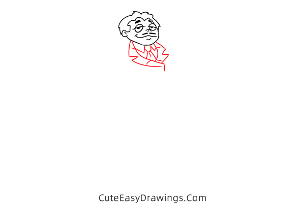 how to draw gomez addams from the addams family - www.cuteeasydrawings.com