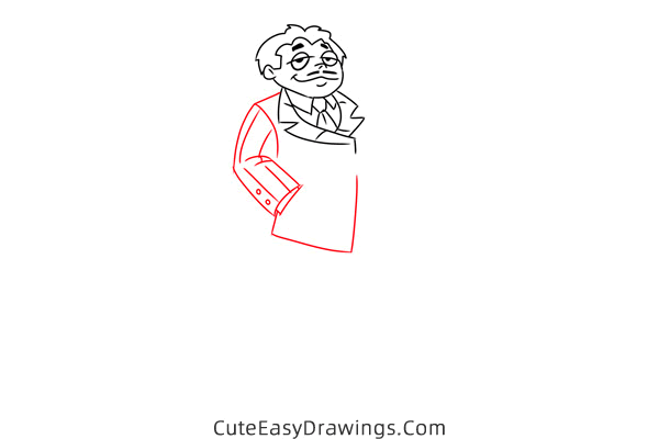 how to draw gomez addams from the addams family - www.cuteeasydrawings.com